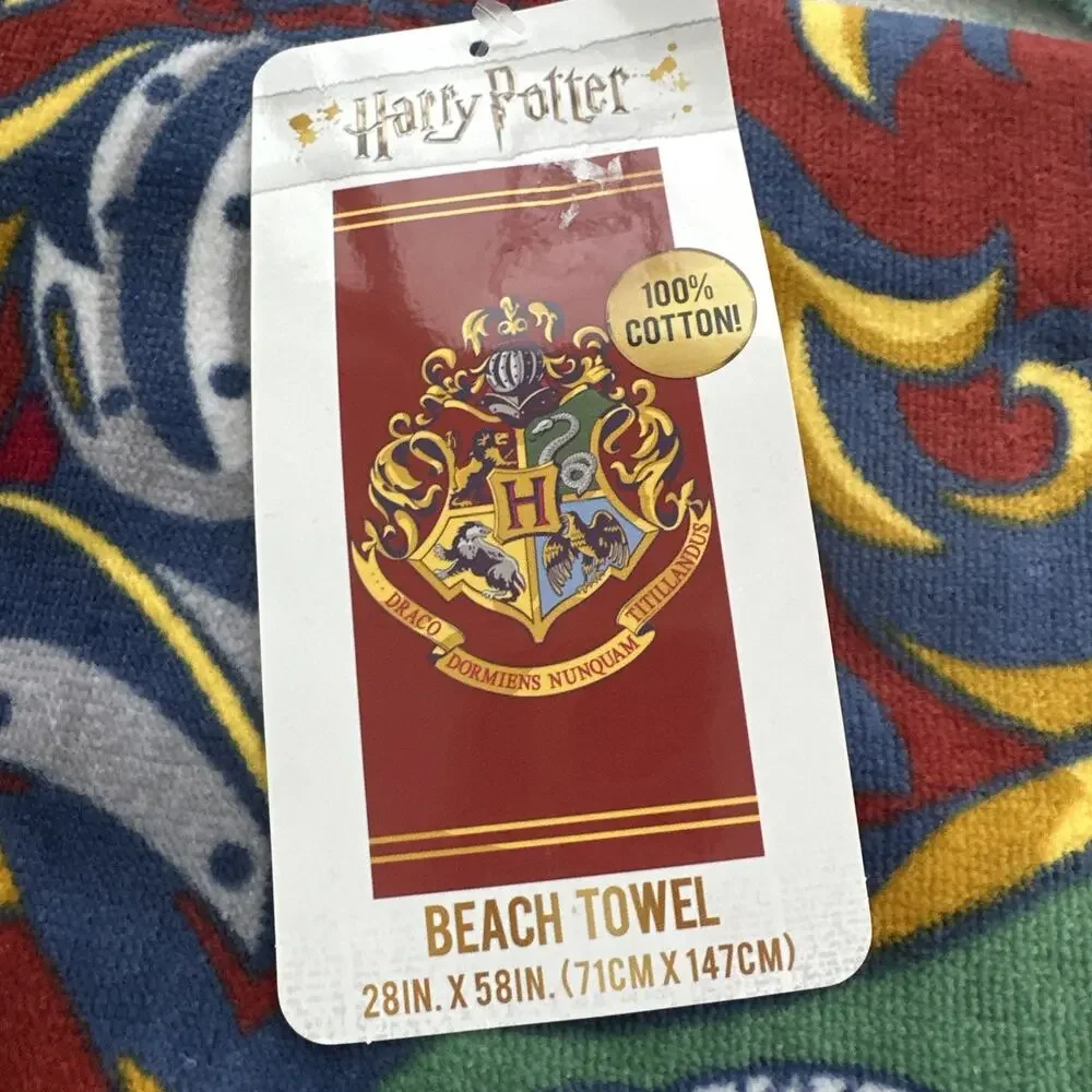 Warner Bros Harry Potter House Crests Beach Towel, 28